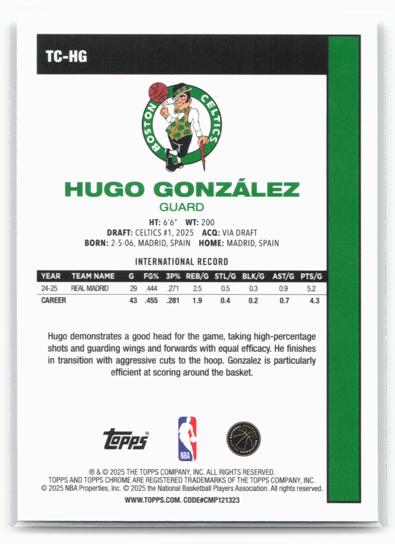 2025-26 Topps #TC-HG Hugo González 1980-81 Topps Chrome Basketball
