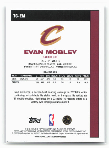 2025-26 Topps #TC-EM Evan Mobley 1980-81 Topps Chrome Basketball