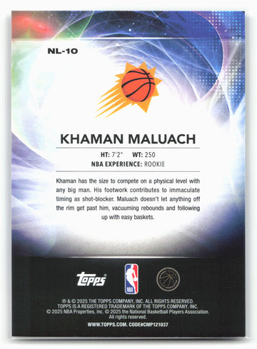 
2025-26 Topps #NL-10 Khaman Maluach No Limit