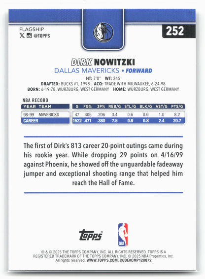 2025-26 Topps #252 Dirk Nowitzki