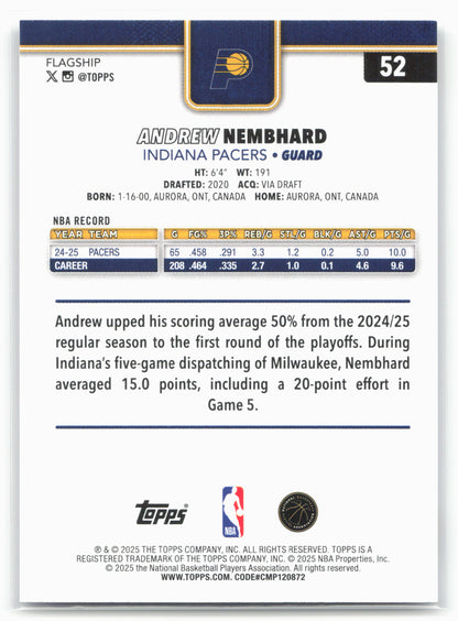 2025-26 Topps #52 Andrew Nembhard