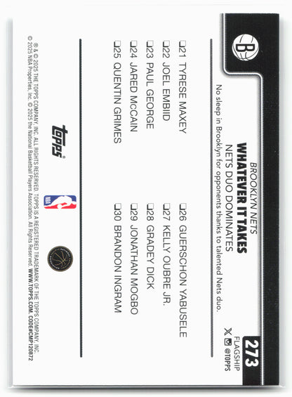 2025-26 Topps #273 Whatever It Takes: Nets Duo Dominates