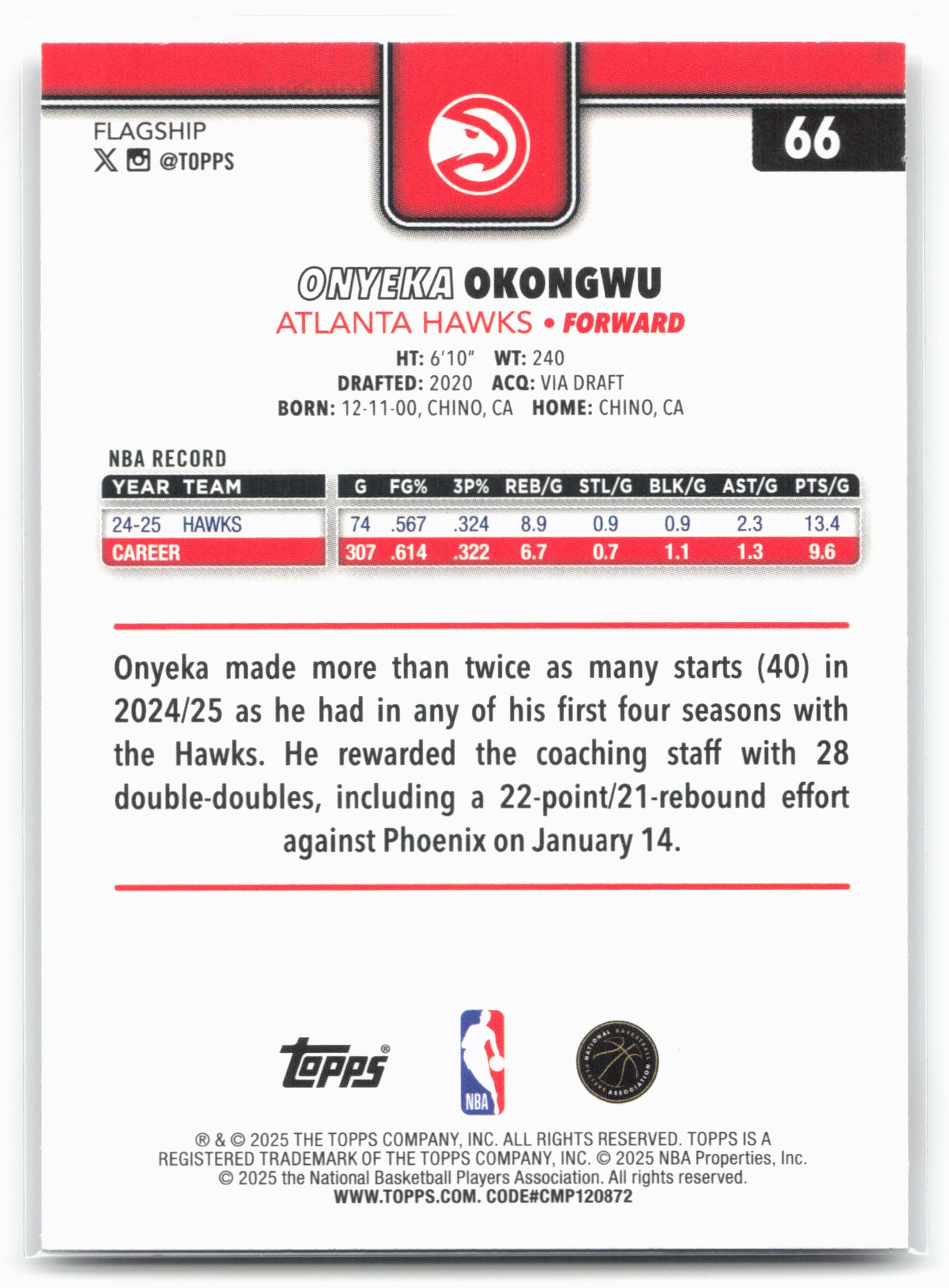 2025-26 Topps #66 Onyeka Okongwu