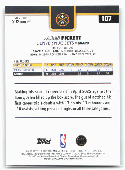 2025-26 Topps #107 Jalen Pickett