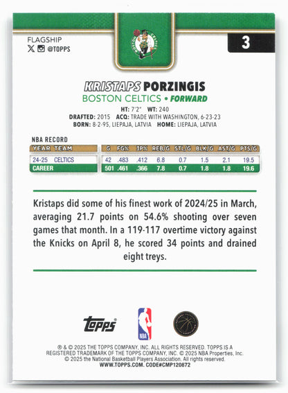 2025-26 Topps #3 Kristaps Porzingis