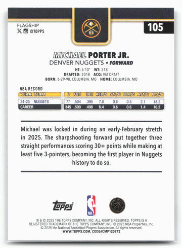 
2025-26 Topps #105 Michael Porter Jr.