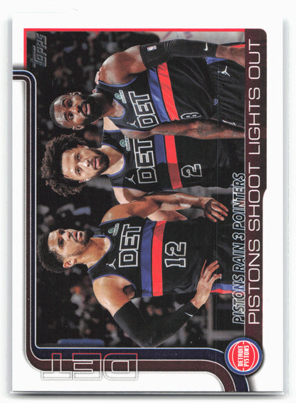 2025-26 Topps #279 Pistons Rain 3 Pointers: Pistons Shoot Lights Out
