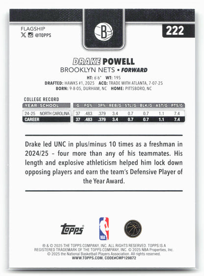 2025-26 Topps #222 Drake Powell