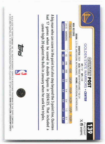 2025-26 Topps #139 Quinten Post