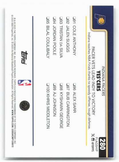 2025-26 Topps #280 Yes'Cers: Pacer Vets Lead Indy To Victory