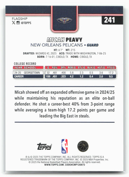 2025-26 Topps #241 Micah Peavy Green Rainbow #/99