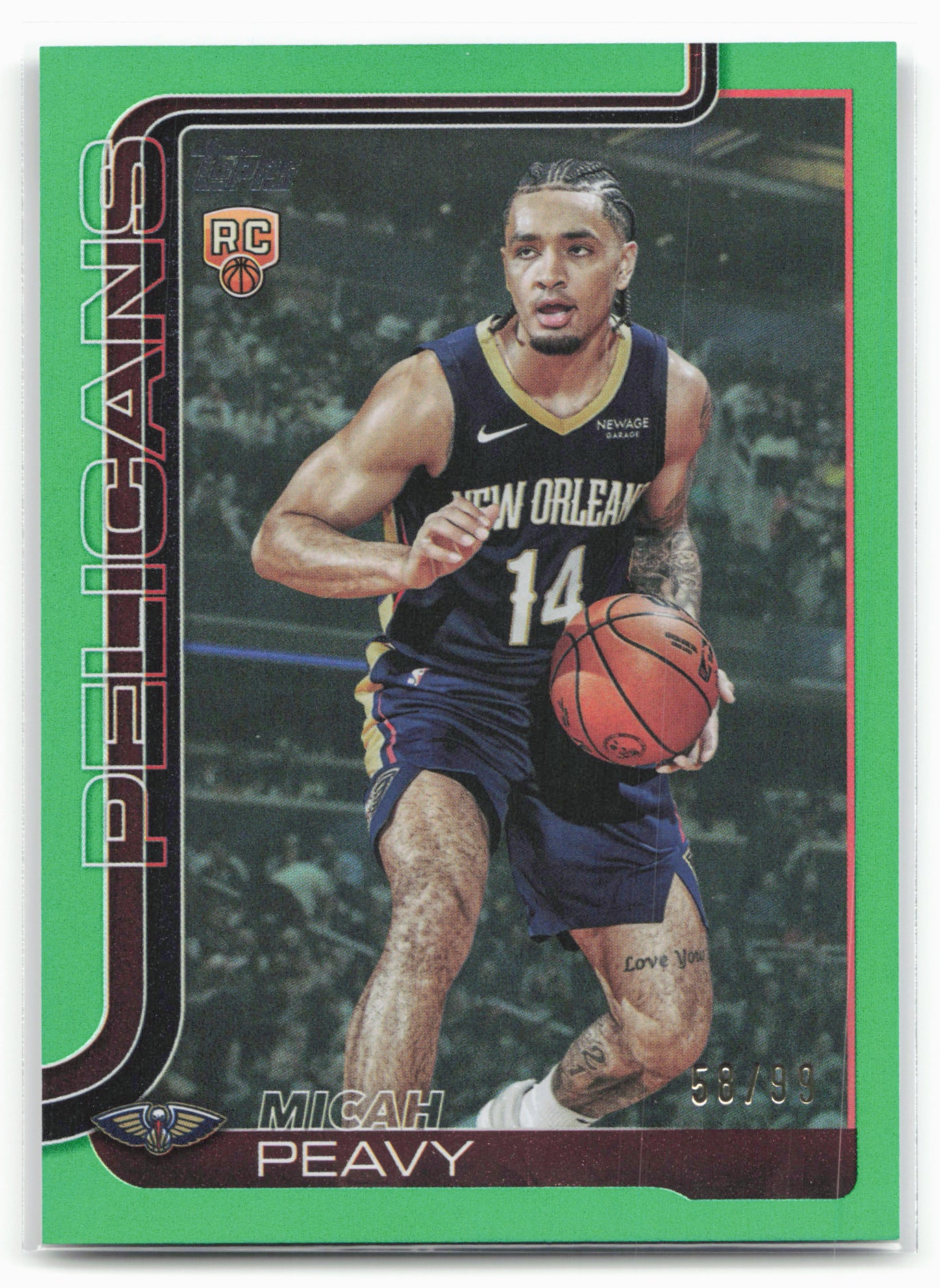 2025-26 Topps #241 Micah Peavy Green Rainbow #/99