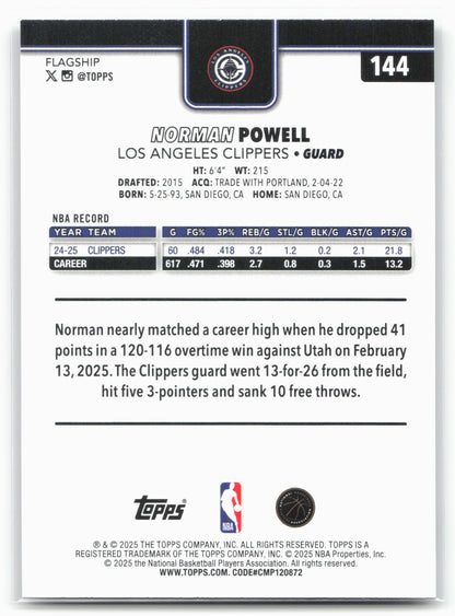2025-26 Topps #144 Norman Powell Sandglitter
