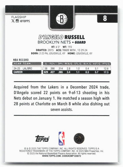 2025-26 Topps #8 D'Angelo Russell
