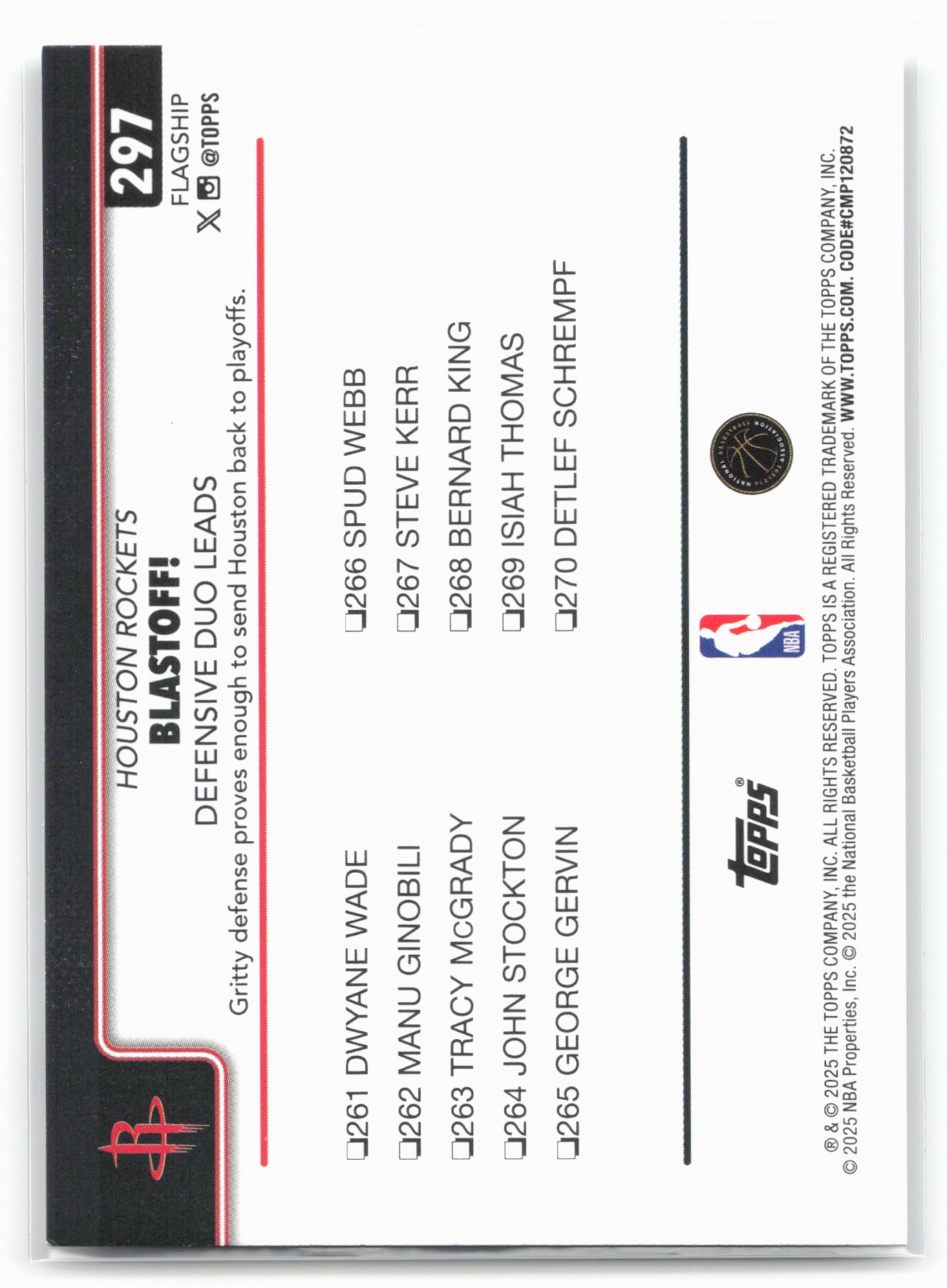 2025-26 Topps #297 Blastoff!: Defensive Duo Leads