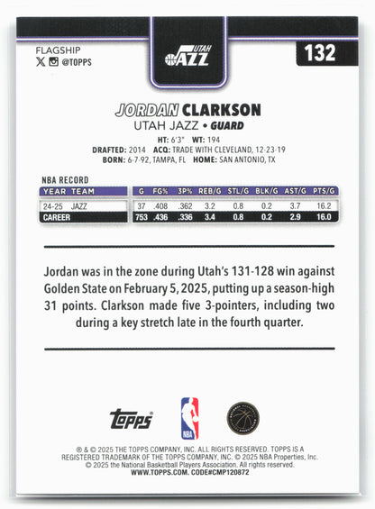 2025-26 Topps #132 Jordan Clarkson