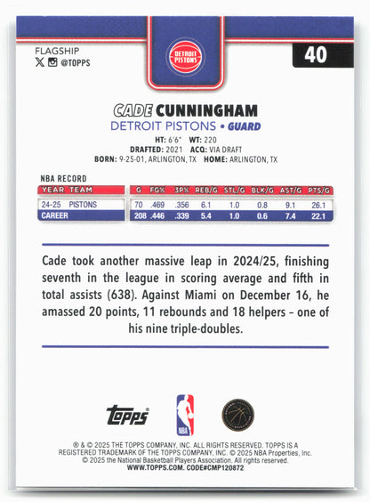 2025-26 Topps #40 Cade Cunningham