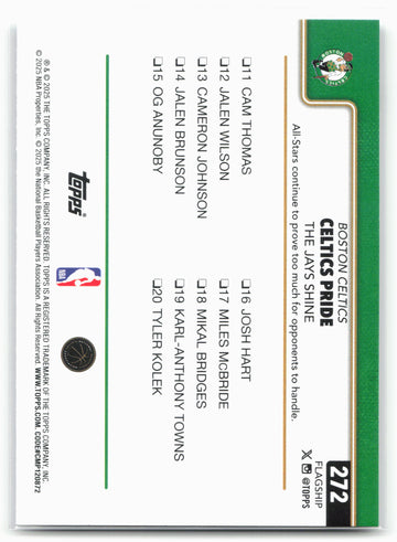 
2025-26 Topps #272 Celtics Pride: The Jays Shine