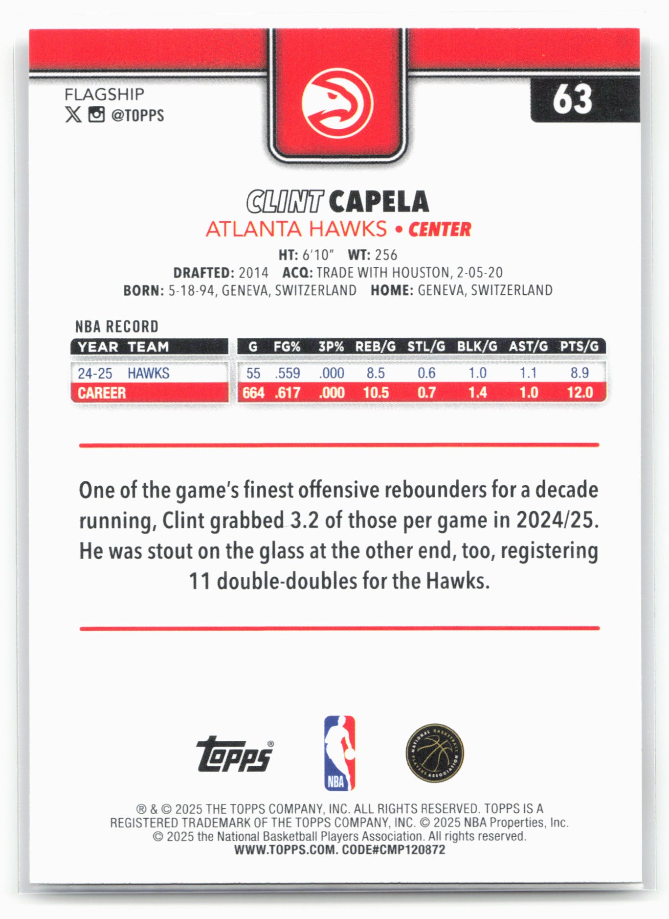 2025-26 Topps #63 Clint Capela