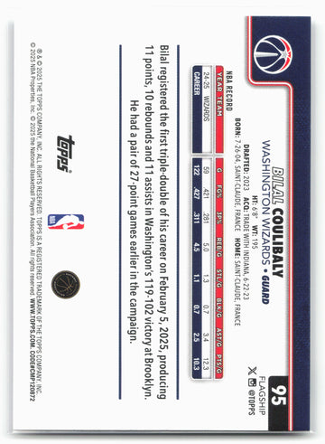 
2025-26 Topps #95 Bilal Coulibaly