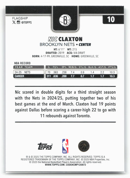 2025-26 Topps #10 Nic Claxton