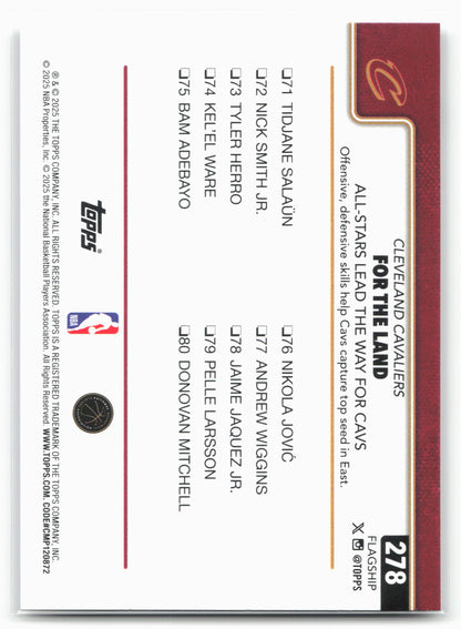 2025-26 Topps #278 For The Land: All-Stars Lead The Way For Cavs