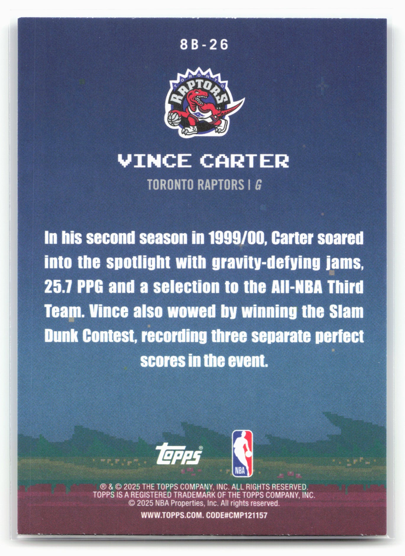 2025-26 Topps #8B-26 Vince Carter 8-Bit Ballers