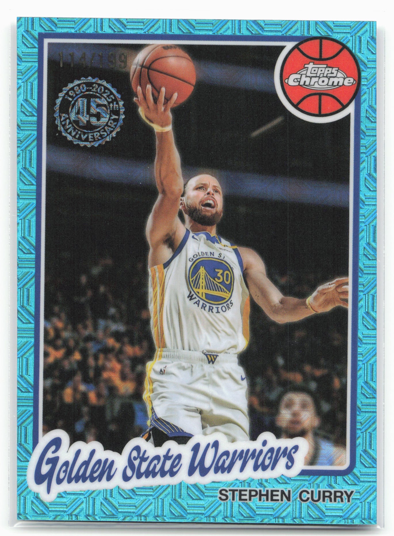 2025-26 Topps #TC-SCU Steph Curry 1980-81 Topps Chrome Basketball Aqua #/199