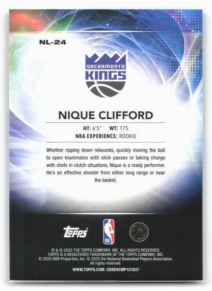 2025-26 Topps #NL-24 Nique Clifford No Limit