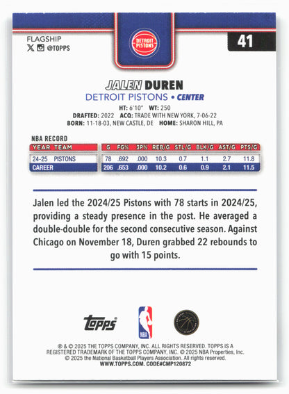 2025-26 Topps #41 Jalen Duren