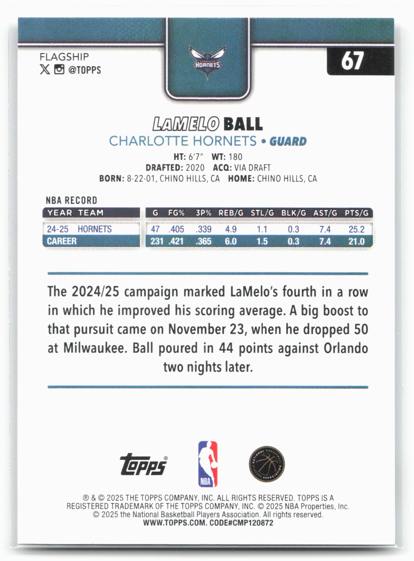 2025-26 Topps #67 LaMelo Ball