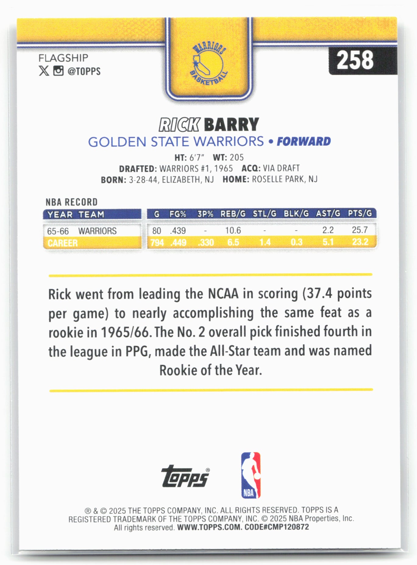 2025-26 Topps #258 Rick Barry
