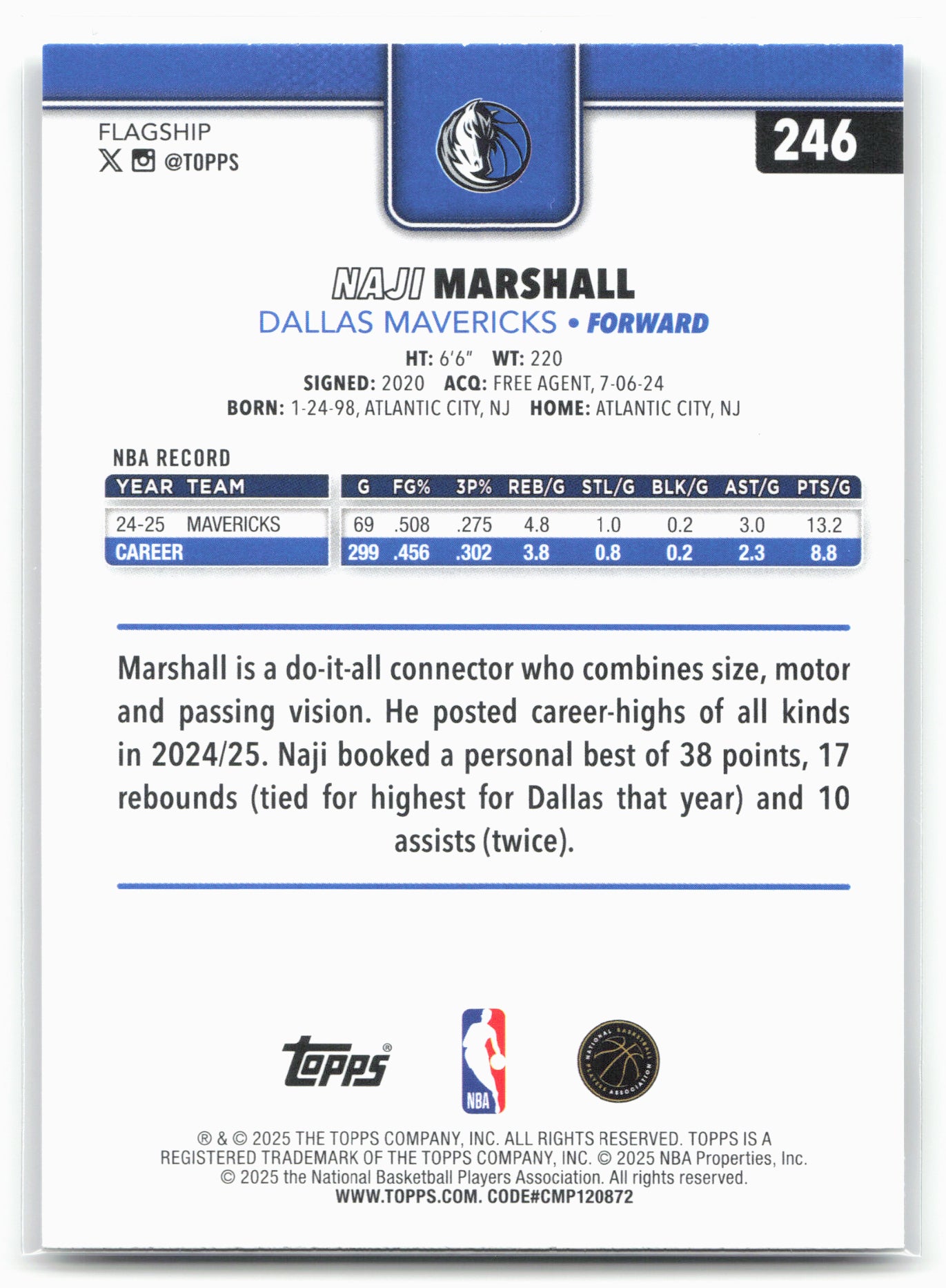 2025-26 Topps #246 Naji Marshall