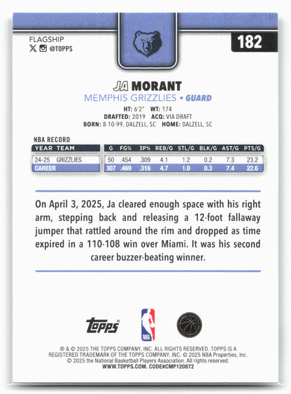 2025-26 Topps #182 Ja Morant