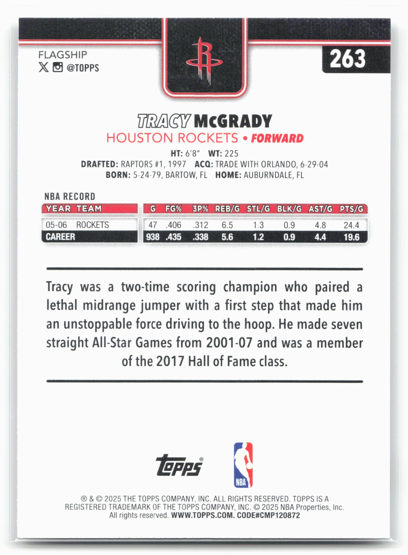 2025-26 Topps #263 Tracy McGrady