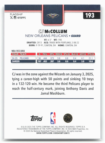 2025-26 Topps #193 CJ McCollum