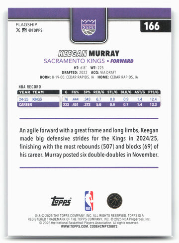 
2025-26 Topps #166 Keegan Murray