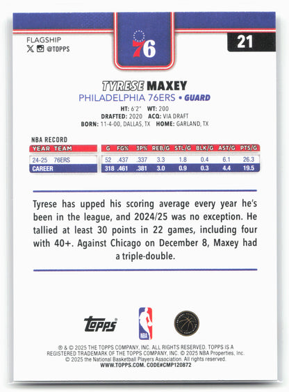 2025-26 Topps #21 Tyrese Maxey