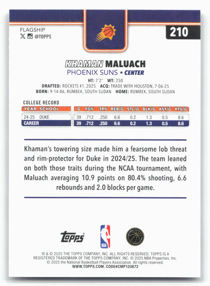 2025-26 Topps #210 Khaman Maluach Season Tip Off