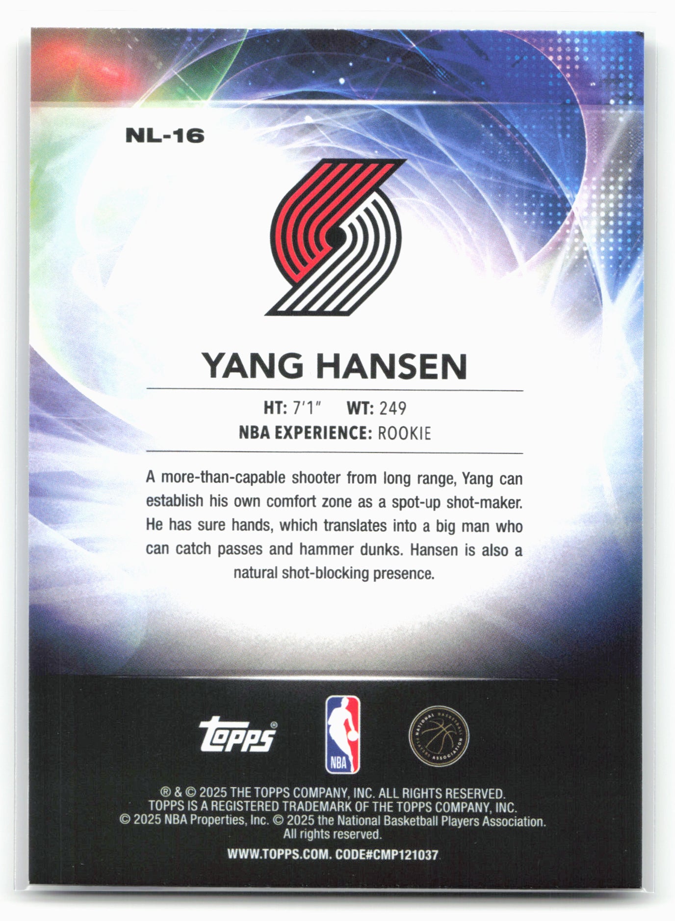 2025-26 Topps #NL-16 Yang Hansen No Limit