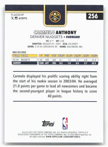 
2025-26 Topps #256 Carmelo Anthony
