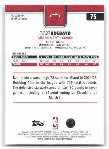 2025-26 Topps #75 Bam Adebayo