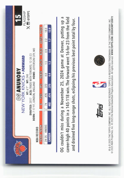 2025-26 Topps #15 OG Anunoby Rainbow Foilboard