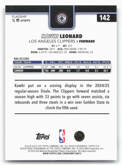 2025-26 Topps #142 Kawhi Leonard
