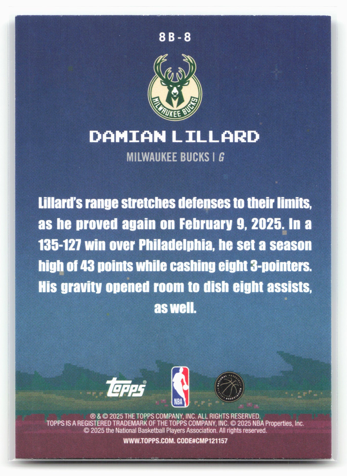 2025-26 Topps #8B-8 Damian Lillard 8-Bit Ballers