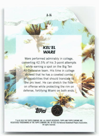 2024-25 Finest #A-14 Kel'el Ware Arrivals 23156