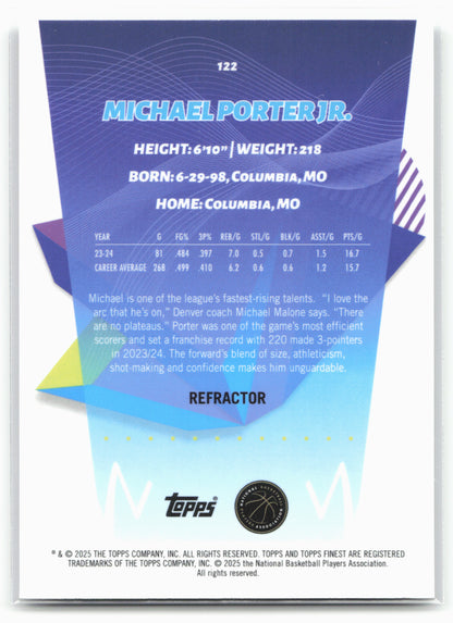 2024-25 Finest #122 Michael Porter Jr. Refractor 23157