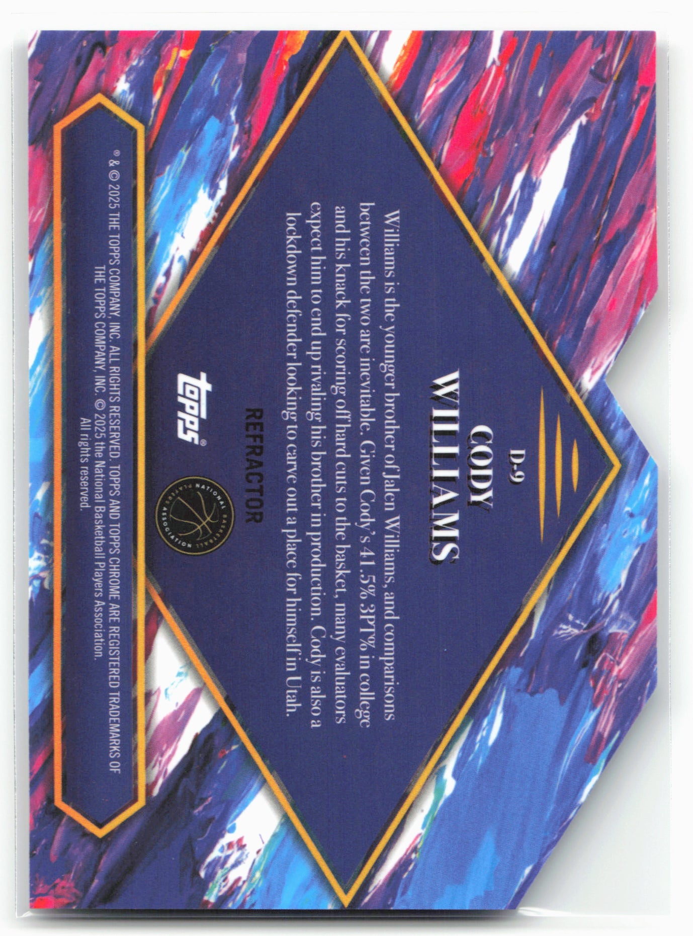 2024-25 Finest #D-9 Cody Williams Debut Refractor 23158