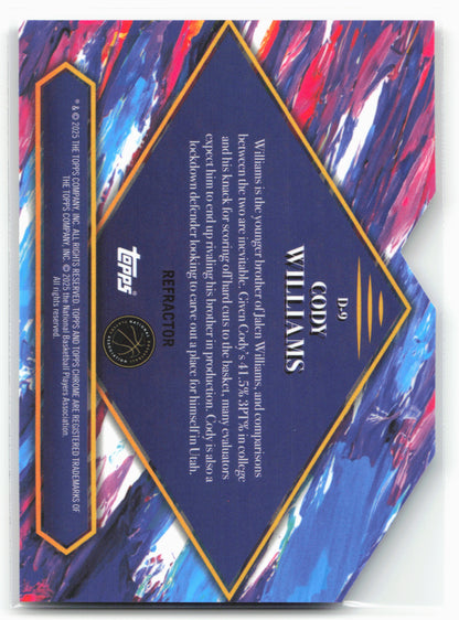 2024-25 Finest #D-9 Cody Williams Debut Refractor 23158