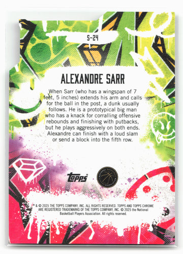 
2024-25 Finest #S-24 Alexandre Sarr Showstoppers 23165